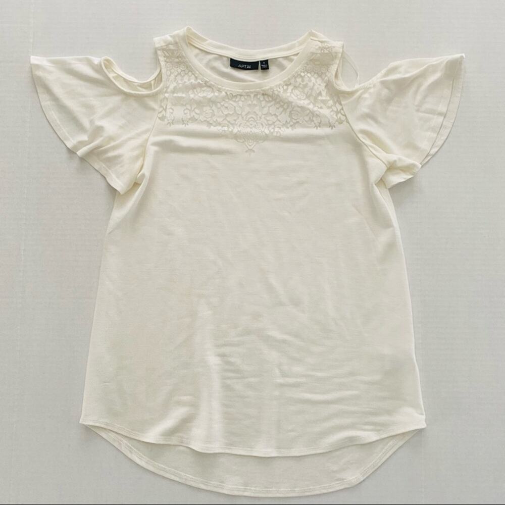 Apt 9 | @ Cold Shoulder High Low Laser Cut Top S